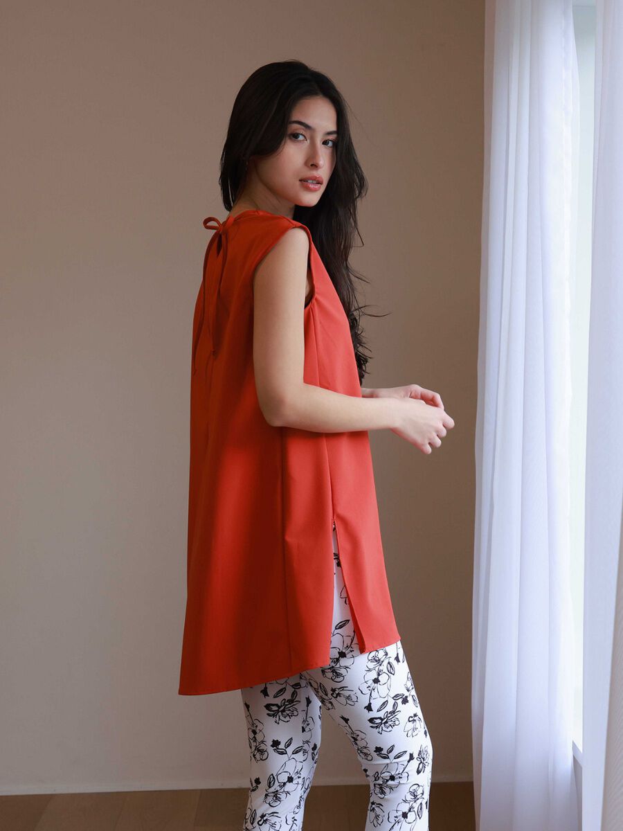 ALBOVE「UVカットチュニックブラトップス/水着」|タンクトップ|オレンジ