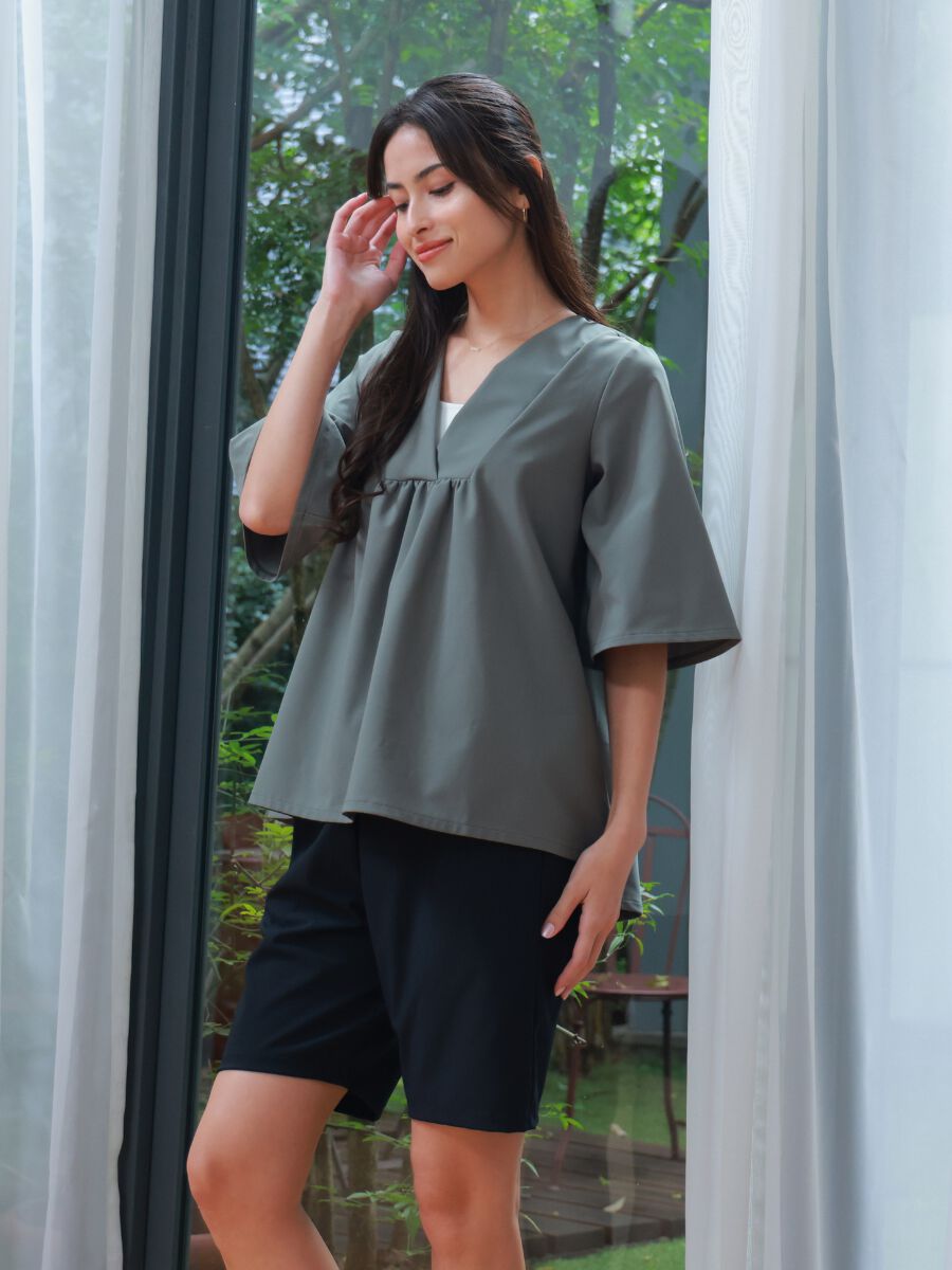 ALBOVE「UVカット五分袖チュニック水着/トップス」|ビキニ|