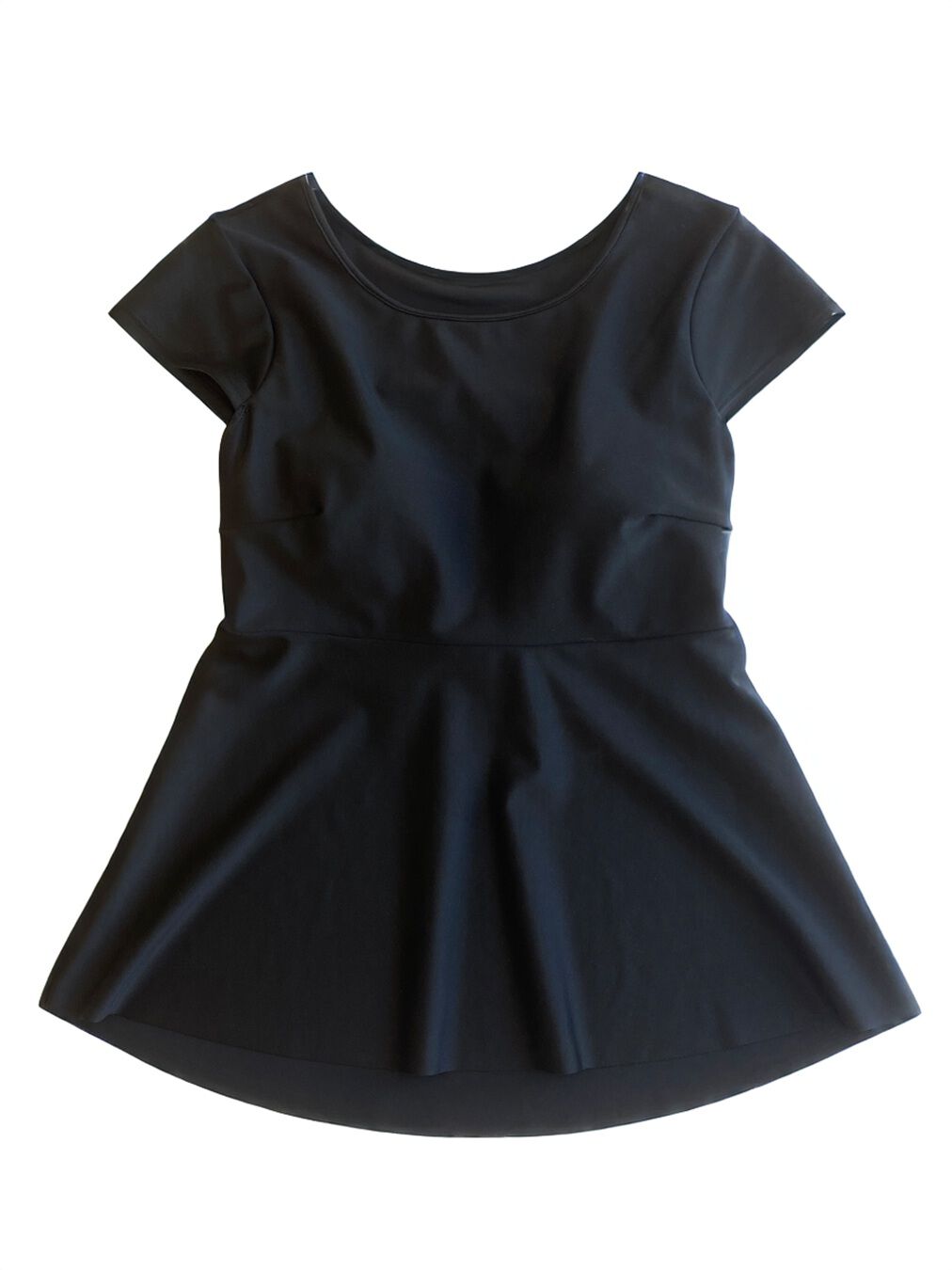 ALBOVE「耐塩素素材無地ベーシックキャップスリーブブラトップス」|ビキニトップス|ブラック