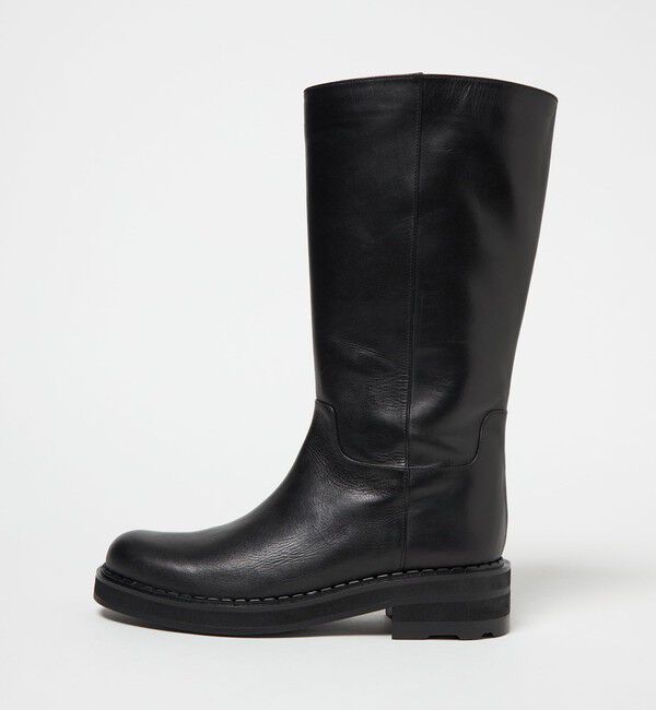 ODETTE E ODILE「ダブルウェルトプレーン ハーフ ショートブーツ40」|ショートブーツ|BLACK