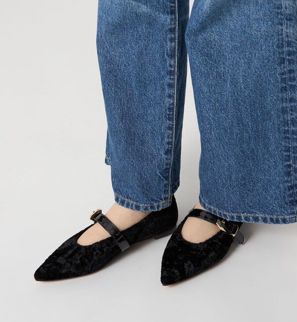 ODETTE E ODILE「ベルテッドシャギー フラット10&uarr;」|パンプス|