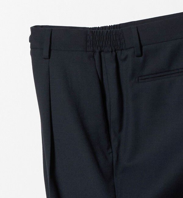 UNITED ARROWS「スリムテーパード サイドシャーリング 1プリーツ スラックス ストレッチ 防しわ」|スラックス|