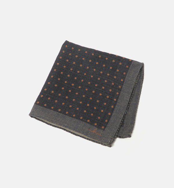 UNITED ARROWS「＜molteni＞ドットプリント ポケットチーフ」|ハンカチ|DK.GRAY