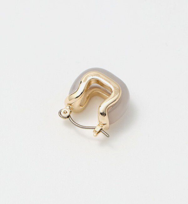 UNITED ARROWS green label relaxing「マーブルスクエア フープピアス」|ピアス|