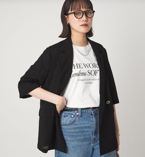 UNITED ARROWS green label relaxing「【結論シリーズ】シアーエアミドルスリーブジャケット［size SHORTあり］」|テーラードジャケット|