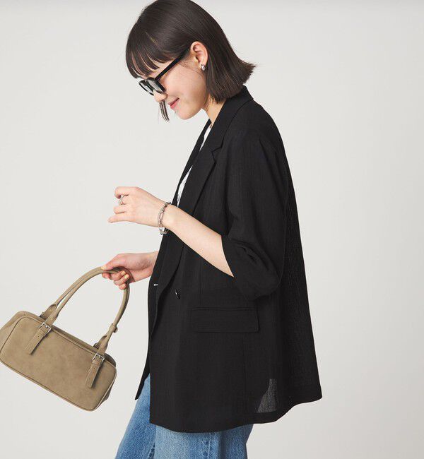 UNITED ARROWS green label relaxing「【結論シリーズ】シアーエアミドルスリーブジャケット［size SHORTあり］」|テーラードジャケット|