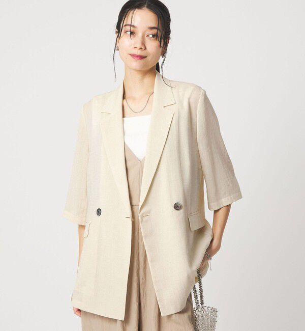 UNITED ARROWS green label relaxing「【結論シリーズ】シアーエアミドルスリーブジャケット［size SHORTあり］」|テーラードジャケット|