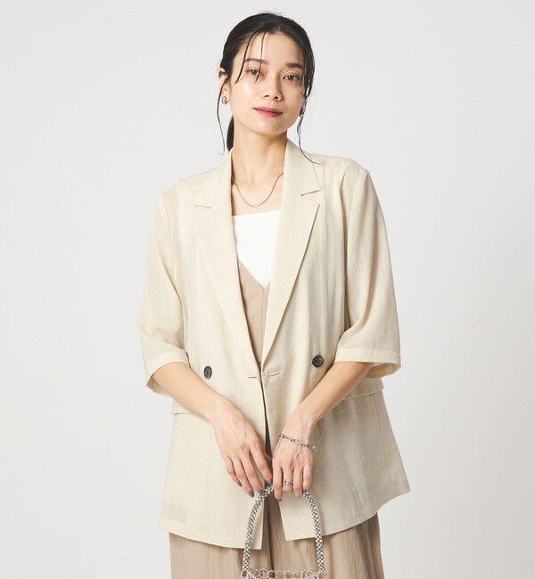 UNITED ARROWS green label relaxing「【結論シリーズ】シアーエアミドルスリーブジャケット［size SHORTあり］」|テーラードジャケット|