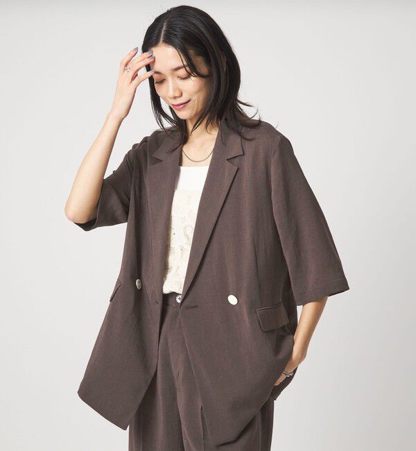 UNITED ARROWS green label relaxing「【結論シリーズ】シアーエアミドルスリーブジャケット［size SHORTあり］」|テーラードジャケット|