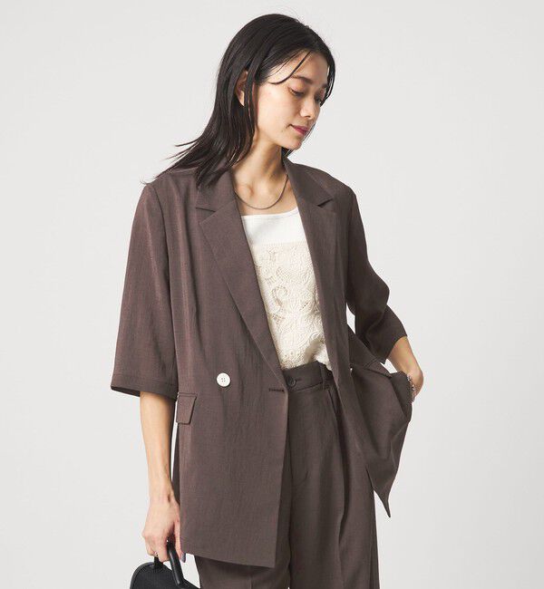 UNITED ARROWS green label relaxing「【結論シリーズ】シアーエアミドルスリーブジャケット［size SHORTあり］」|テーラードジャケット|