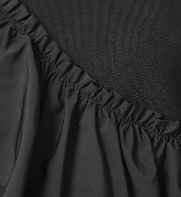 UNITED ARROWS green label relaxing「フリル ドッキング 5分袖 ニット プルオーバー ウォッシャブル」|ニット・セーター|