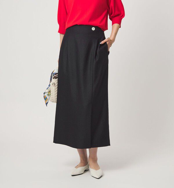 UNITED ARROWS green label relaxing「［size SHORTあり］リネンライク スリット タイト スカート」|タイト|