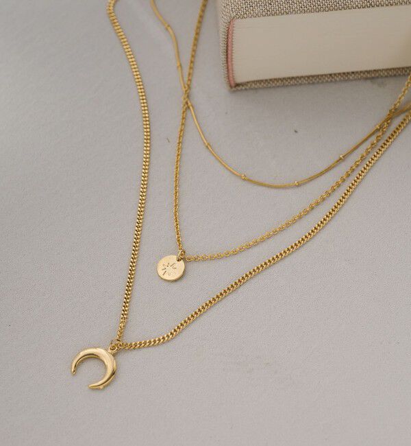 BEAUTY&YOUTH UNITED ARROWS「ムーンモチーフ 3連 ネックレス」|ネックレス|GOLD