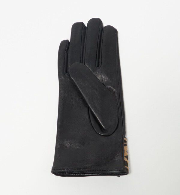 BEAUTY&YOUTH UNITED ARROWS「レザー&times;レオパードスエード コンビ リボン グローブ」|手袋|