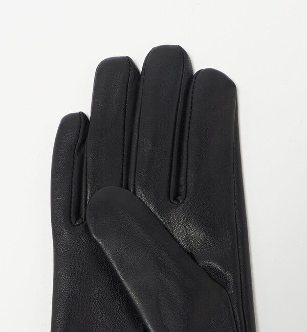 BEAUTY&YOUTH UNITED ARROWS「レザー&times;レオパードスエード コンビ リボン グローブ」|手袋|