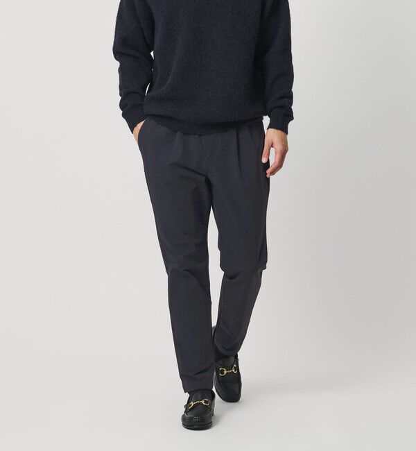 BEAUTY&YOUTH UNITED ARROWS「ダブルクロス 4WAY ナイロン 1プリーツ イージーパンツ NO.5」|チノ|NAVY