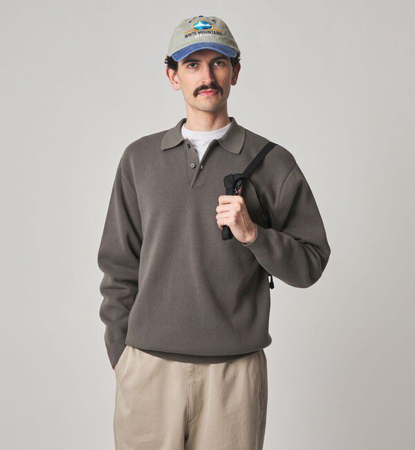 STEVEN ALAN「＜Steven Alan＞ T/C ミラノリブ ポロカラー ニット」|ニット・セーター|MD.GRAY