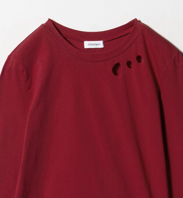 ATTISESSION「＜ATTISESSION＞フラワーモチーフ ホール ロングスリーブ Tシャツ」|Tシャツ・カットソー|