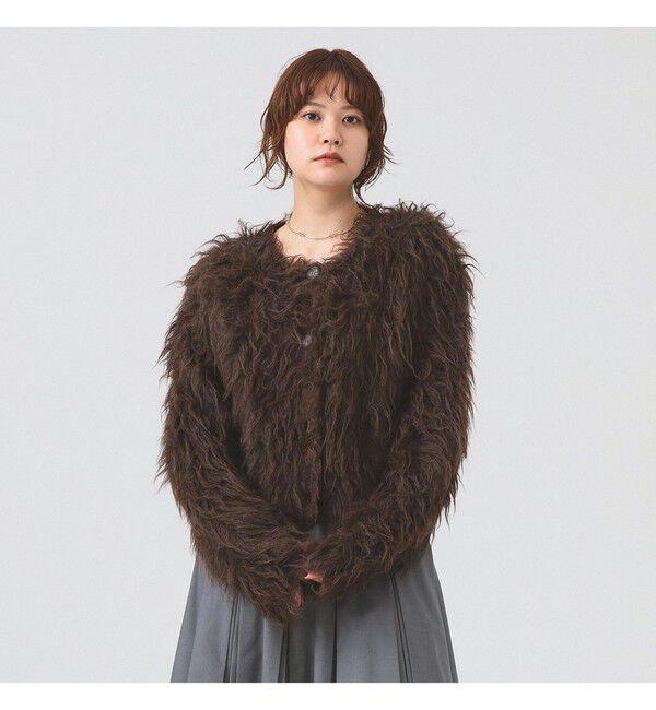 Ray BEAMS 「RBS / ミックスシャギー クルーネック カーディガン」|カーディガン|