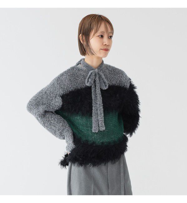 BEAMSBOY「maturely / スリーヤーン ボウタイ ロングスリーブ」|ニット・セーター|