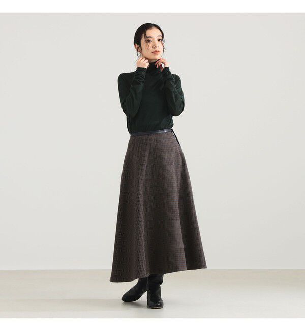 Demi-Luxe BEAMS 「AK+1 / ウール チェック フレアスカート」|スカート|