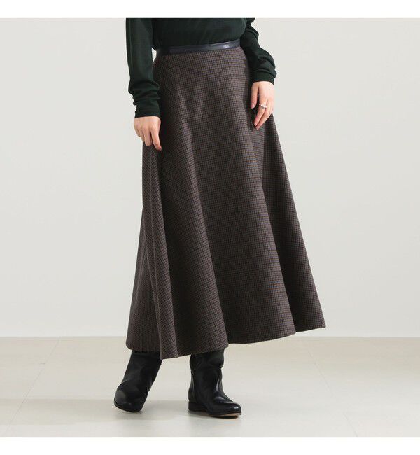 Demi-Luxe BEAMS 「AK+1 / ウール チェック フレアスカート」|スカート|