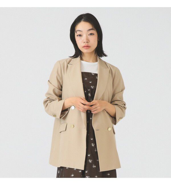 Ray BEAMS 「4ボタン ダブル ブレザー」|テーラードジャケット|BEIGE