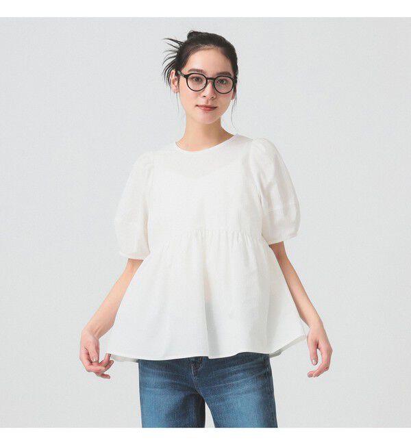 Ray BEAMS 「ランタンスリーブ ギャザー ブラウス」|シャツ・ブラウス|WHITE