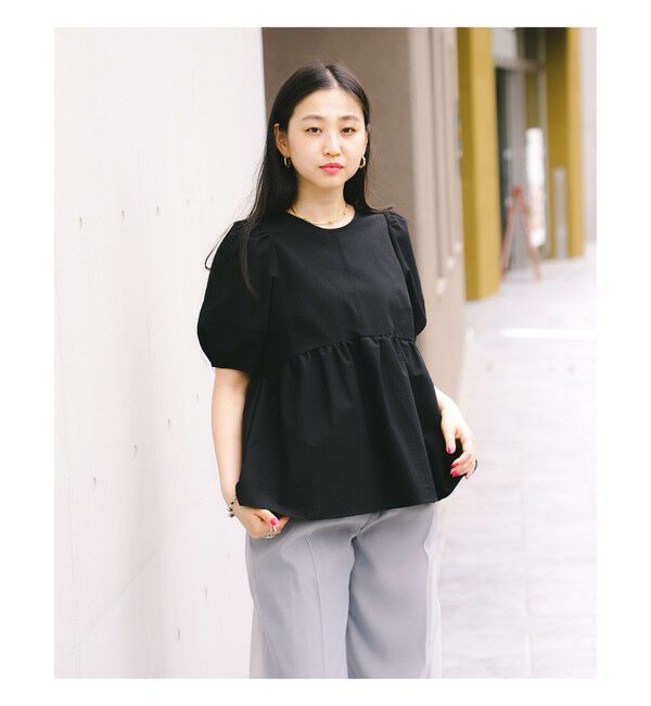 Ray BEAMS 「ランタンスリーブ ギャザー ブラウス」|シャツ・ブラウス|