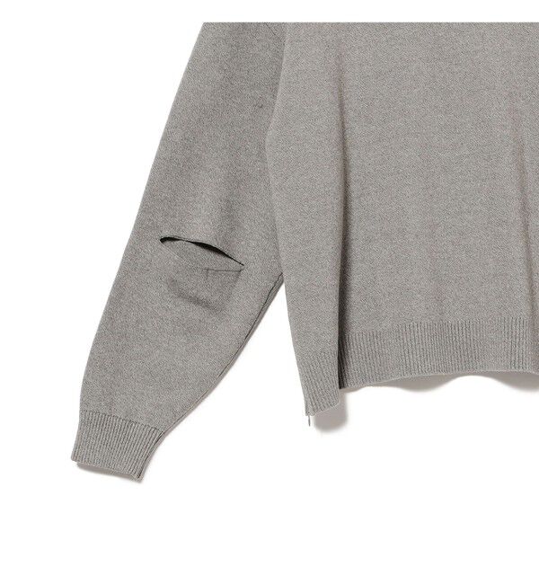 BEAMS「ワイドショートフィット 12ゲージ スリットニット」|ニット・セーター|