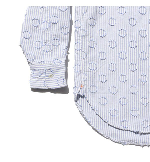 BEAMS PLUS「B.D. Classic-fit Burnout Dot Candy Stripe」|シャツ・ブラウス|