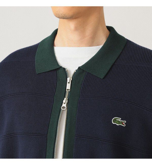 BEAMS「【別注】LACOSTE / ジップ カーディガン」|ニット・セーター|