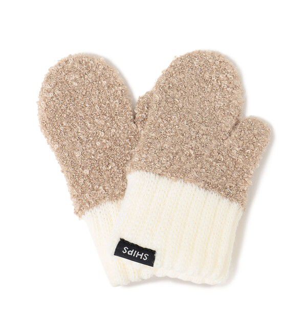 SHIPS KIDS「SHIPS KIDS:ベビー ふわもこ ミトン 手袋」|手袋|ベージュ