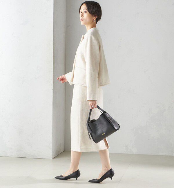 SHIPS for women「〈セレモニー対応可〉スラブ ツイード ノーカラー ジャケット（セットアップ対応）」|ノーカラージャケット|