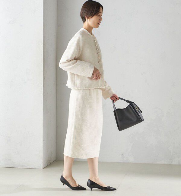 SHIPS for women「〈セレモニー対応可〉スラブ ツイード ノーカラー ジャケット（セットアップ対応）」|ノーカラージャケット|