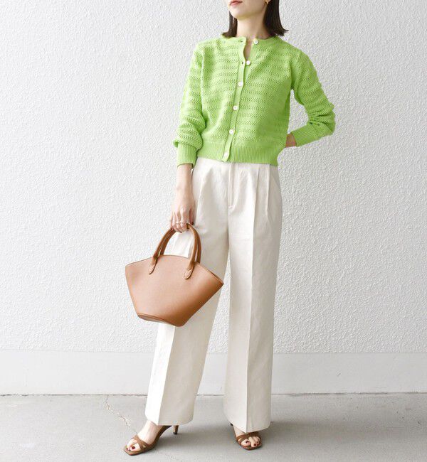 SHIPS any「SHIPS any: メッシュ ボーダー クルーネック カーディガン」|カーディガン|