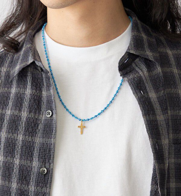 SHIPS「【WEB限定/SHIPS別注】OJO DE MEX: フェイクストーン ネックレス」|ネックレス|ブルー