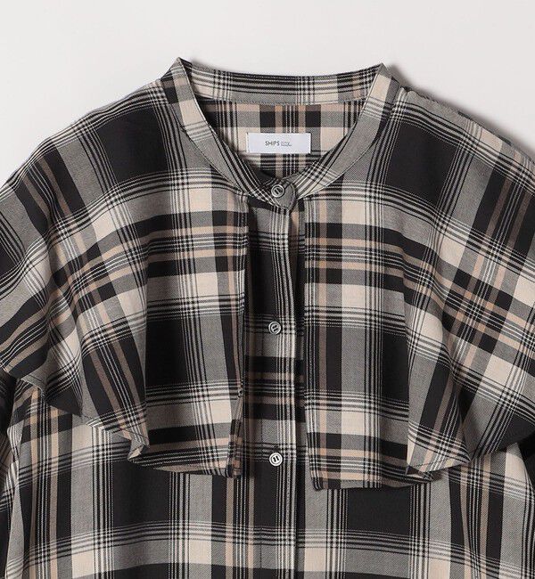 SHIPS any「SHIPS any:〈洗濯機可能〉ペール チェック ヨーク フリル ワンピース」|ワンピース|