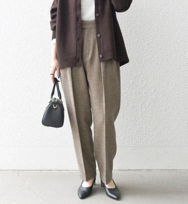 SHIPS any「SHIPS any:〈洗濯機可能〉ウールライク カーブ タック パンツ」|その他|