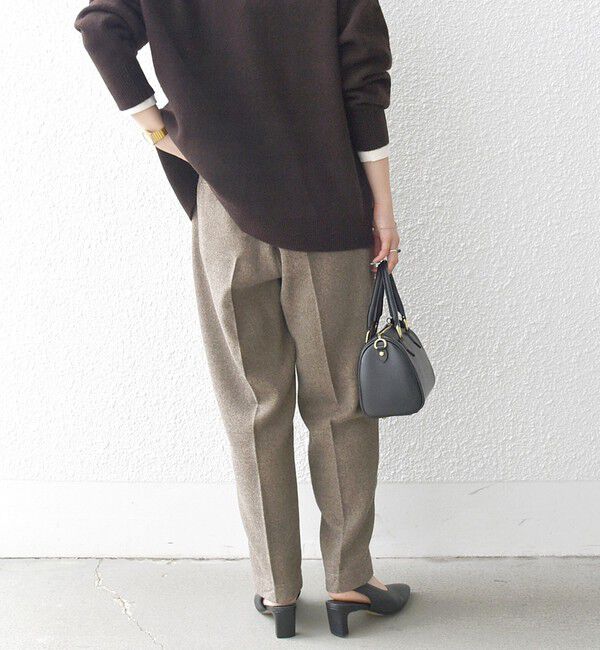 SHIPS any「SHIPS any:〈洗濯機可能〉ウールライク カーブ タック パンツ」|その他|