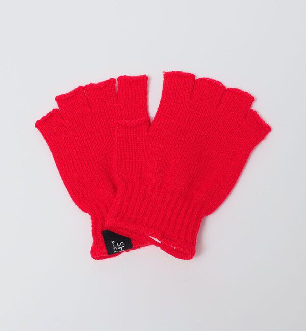 SHIPS「SHIPS: フィンガーレス ニット グローブ」|手袋|レッド系