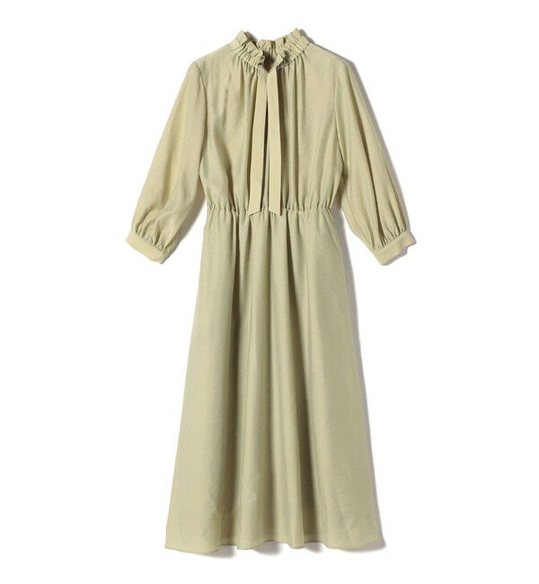 SHIPS for women「〈手洗い可能〉ネック ギャザー 7分袖 ボウタイ ワンピース」|ワンピース|