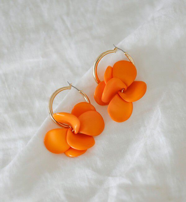 quaranciel「《追加予約》quaranciel: カラー フラワー フープ ピアス」|ピアス|