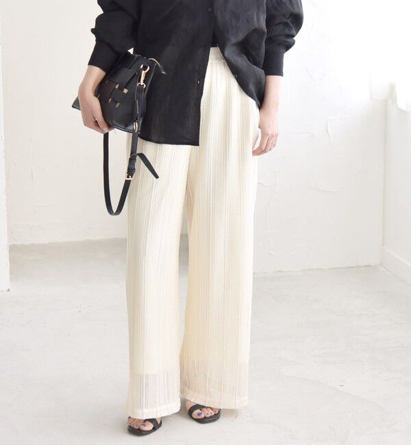 quaranciel「quaranciel:〈手洗い可能〉ラッセル レース イージー ワイド パンツ」|その他|