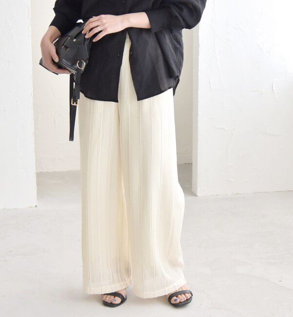 quaranciel「quaranciel:〈手洗い可能〉ラッセル レース イージー ワイド パンツ」|その他|