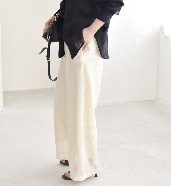 quaranciel「quaranciel:〈手洗い可能〉ラッセル レース イージー ワイド パンツ」|その他|