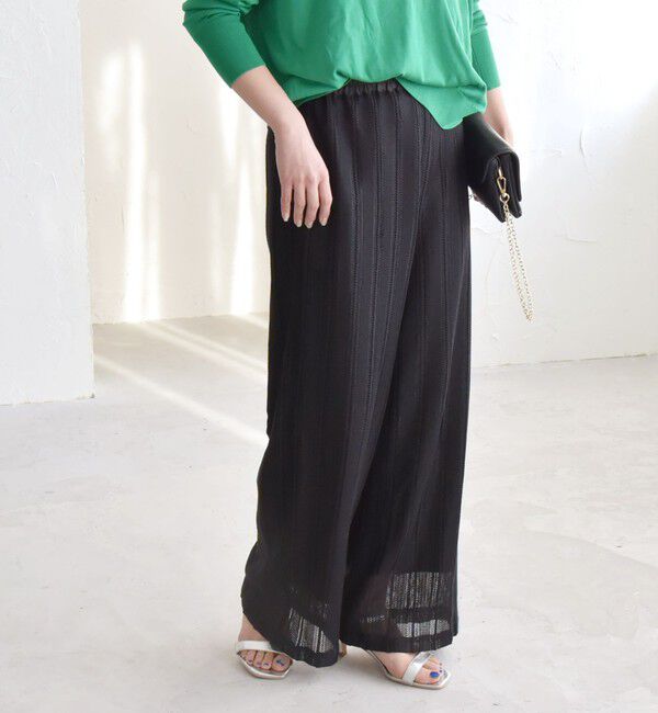 quaranciel「quaranciel:〈手洗い可能〉ラッセル レース イージー ワイド パンツ」|その他|