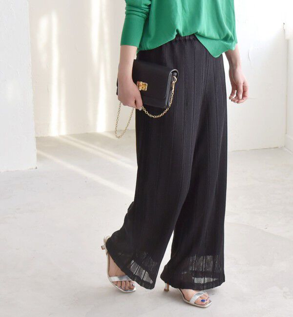 quaranciel「quaranciel:〈手洗い可能〉ラッセル レース イージー ワイド パンツ」|その他|