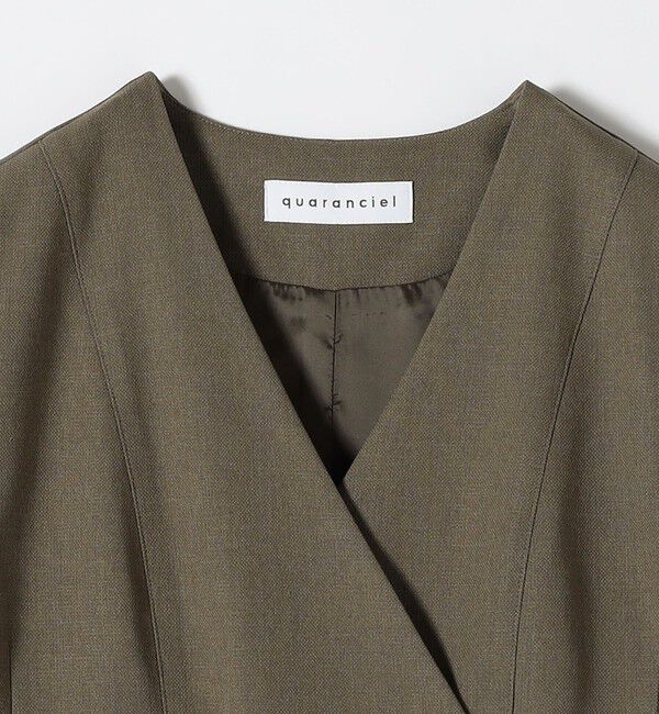 quaranciel「quaranciel: Vカラー ロング ジレ ワンピース」|ワンピース|