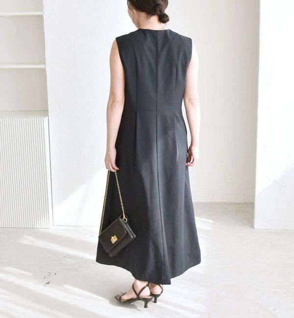 quaranciel「quaranciel: Vカラー ロング ジレ ワンピース」|ワンピース|